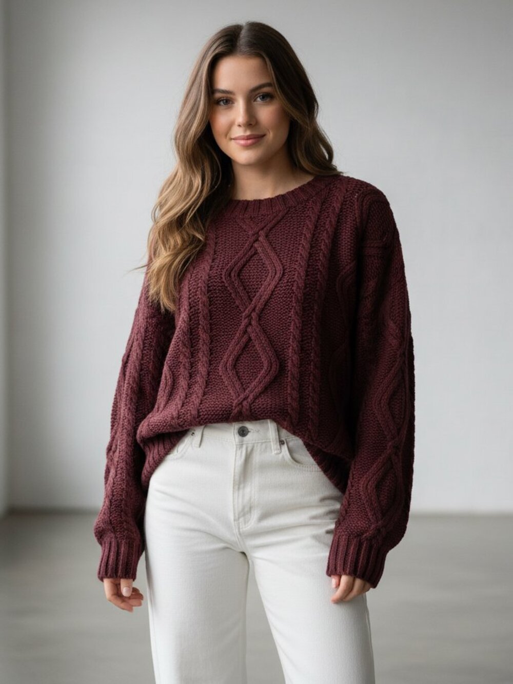 Princess Polly Anaya Oversized Sweater Burgundy NWOT Medium